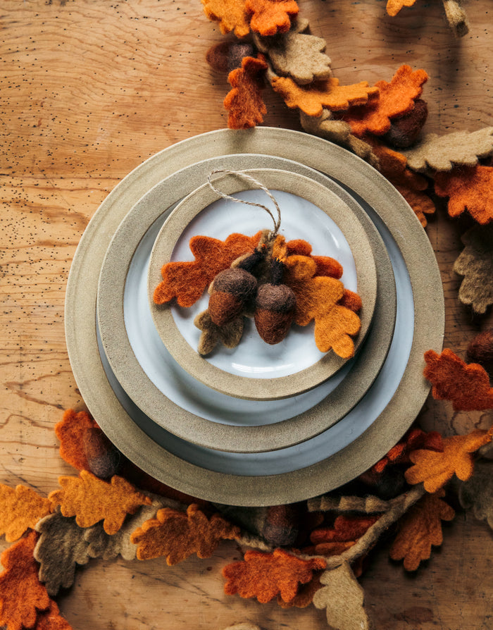Felted Oak & Acorn Garland
