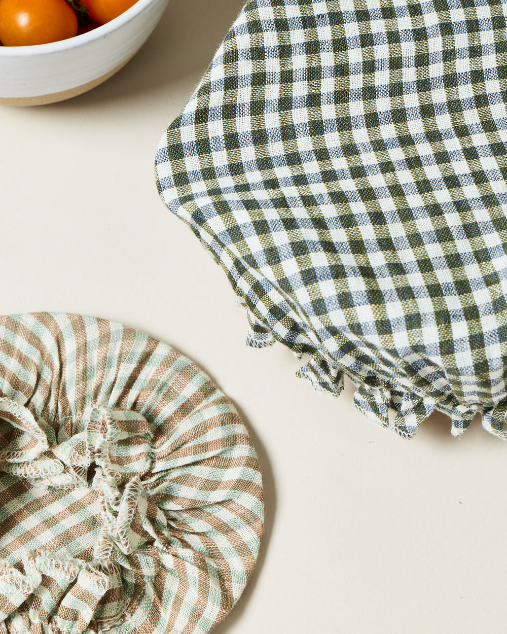 Farmhouse Gingham Bowl Cover Set
